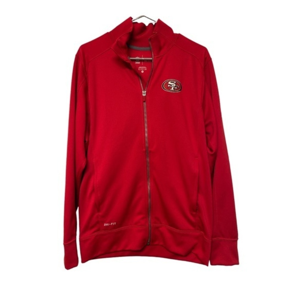 Nike San Francisco 49ers Football Red Gold Sport Full ZIp Jacket NFL Dri-Fit Siz